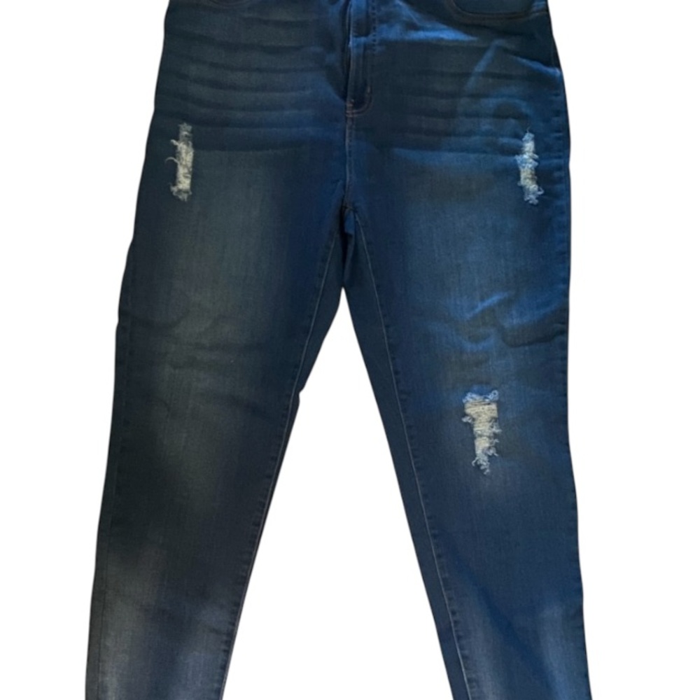 Dark Blue Stretchy Distressed Women's Jeans 2X- New with Tags
